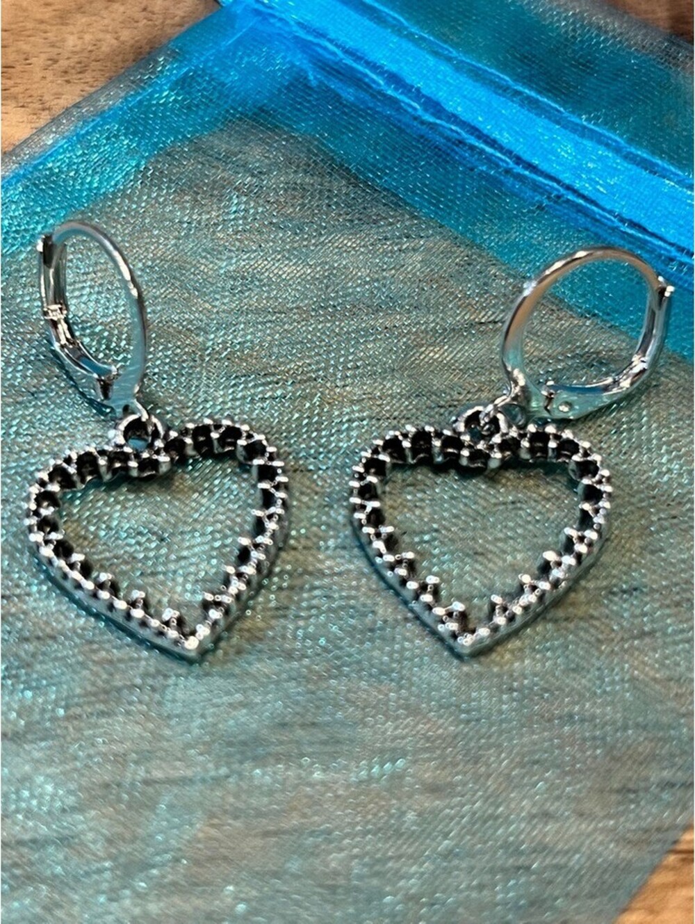 Silver Heart Hoop Earrings - Edgy Love Vibes